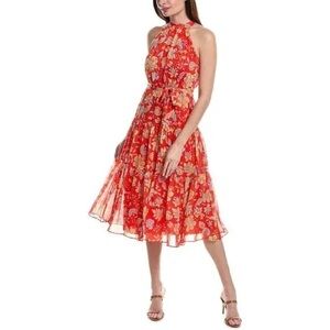 Nanette Lepore/Dresses/ Yin Shadow Stripe Midi Dress Saffron Sun Print Size 12